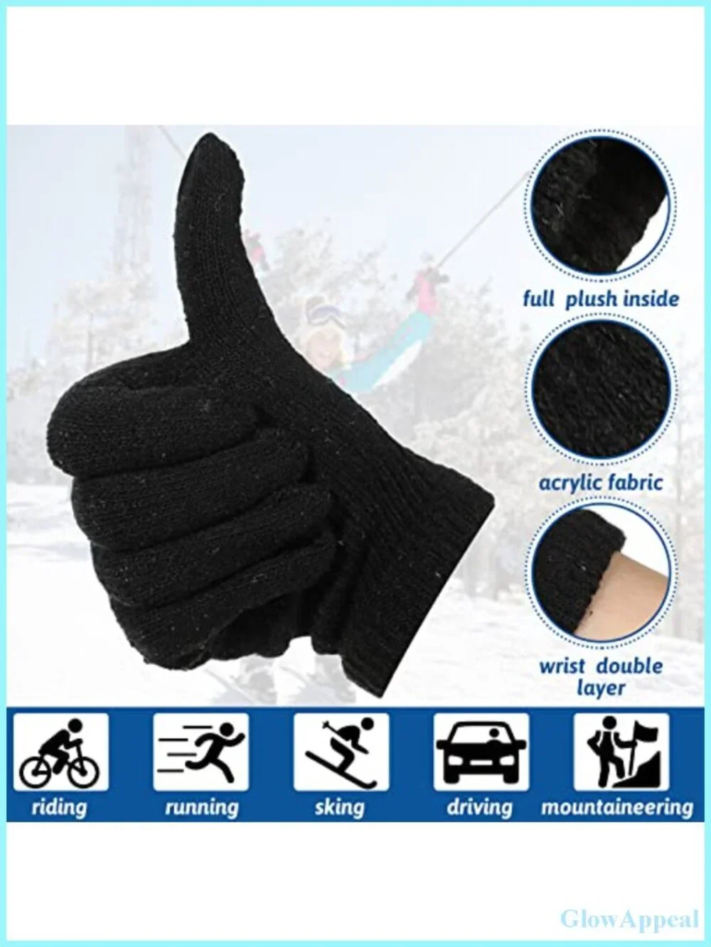 24 Pairs Winter Magic Gloves Stretchy Knit Acrylic Cotton Warm